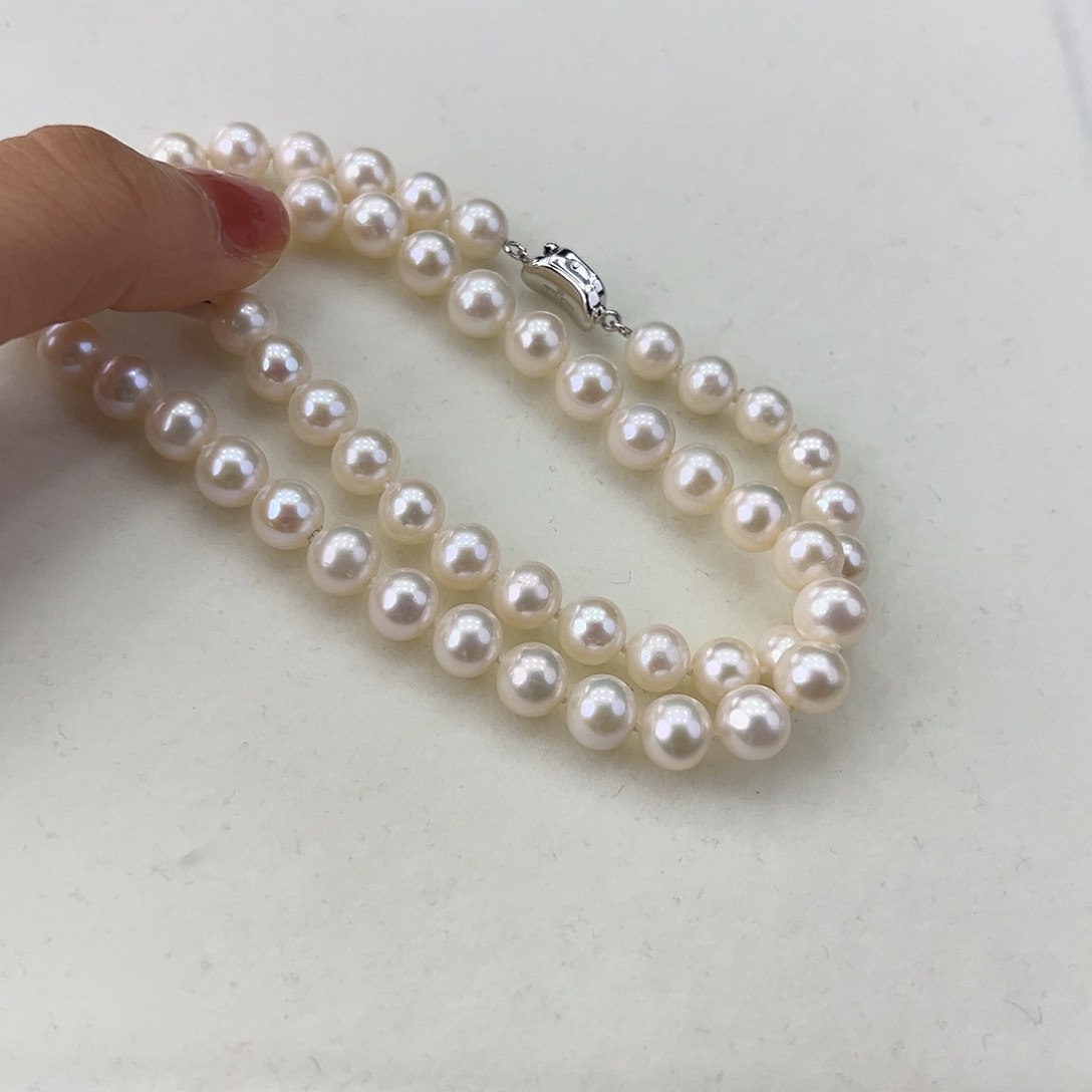 淡水珍珠颈饰银S925镶嵌➕7.8极光