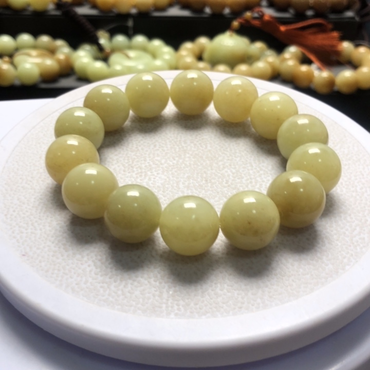 和田玉手串未镶嵌卡16