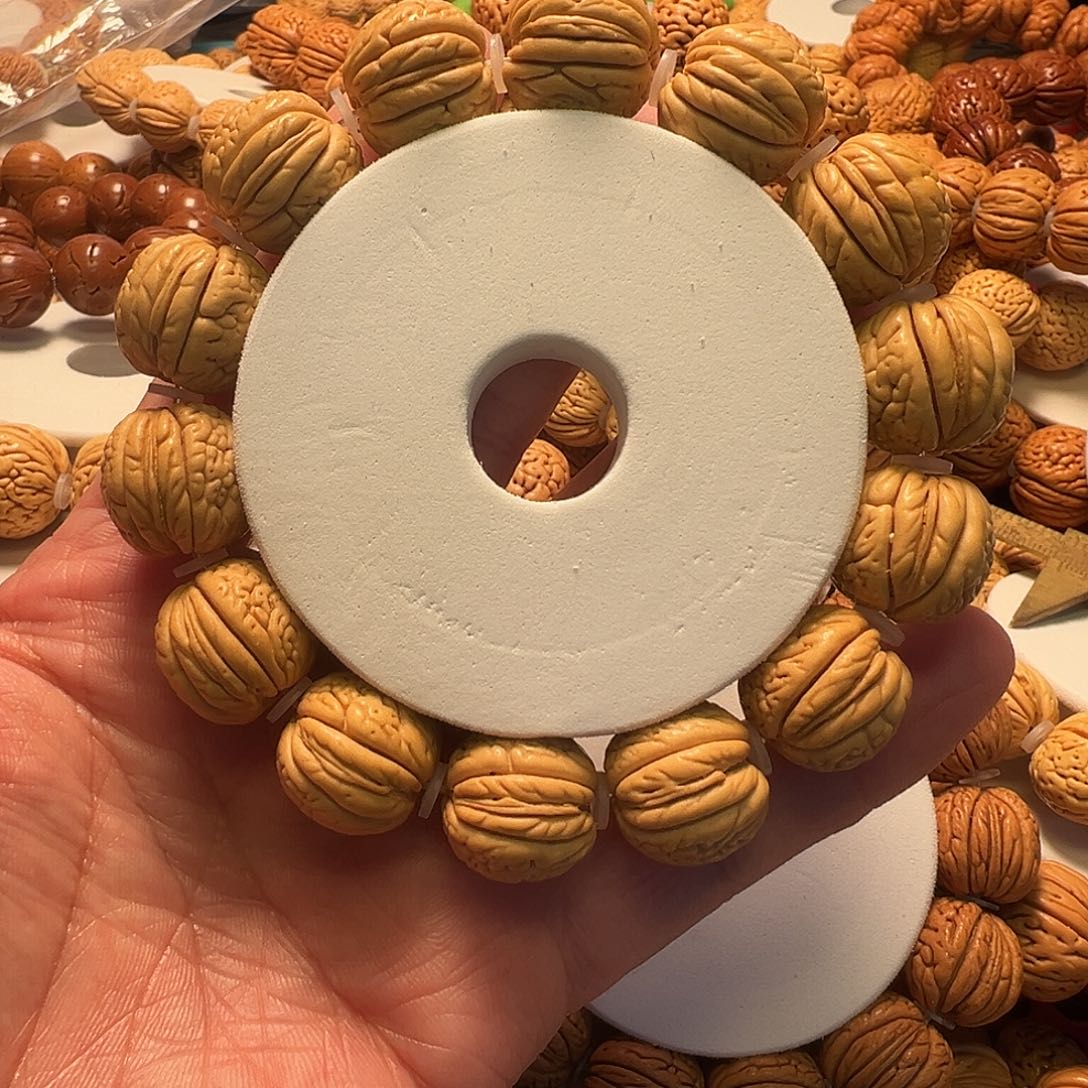 桃核手串虎皮肌肉17