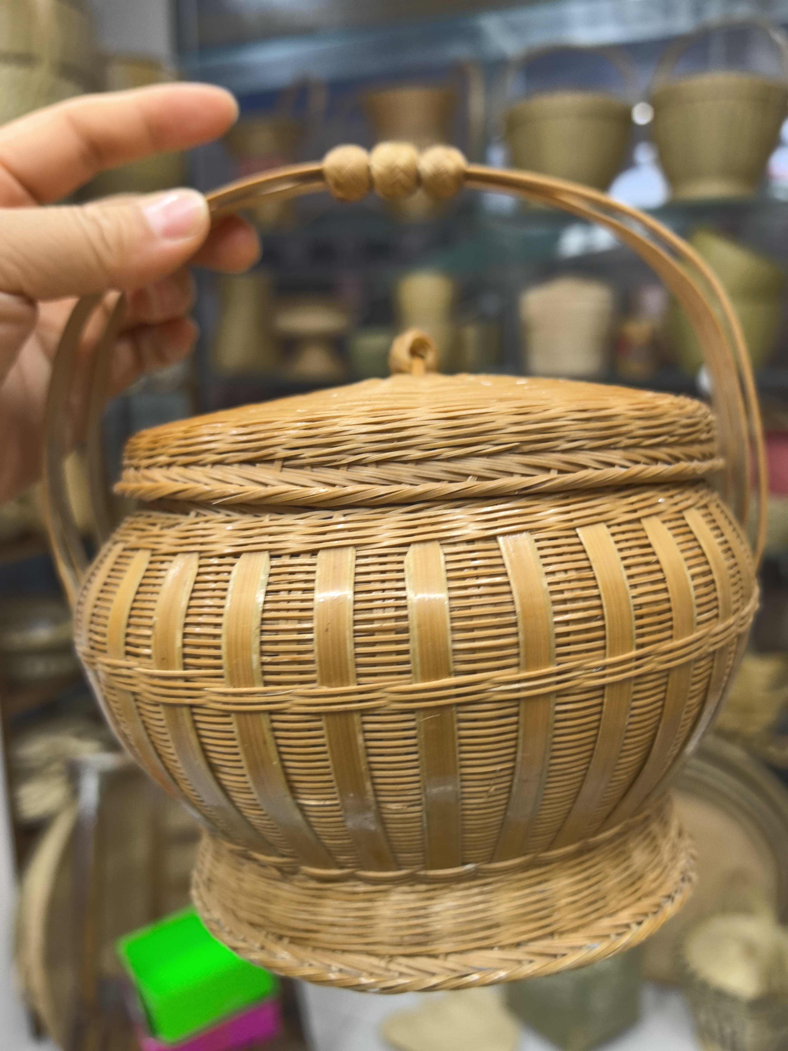 竹编手提篮鸡蛋篮口径精致实用