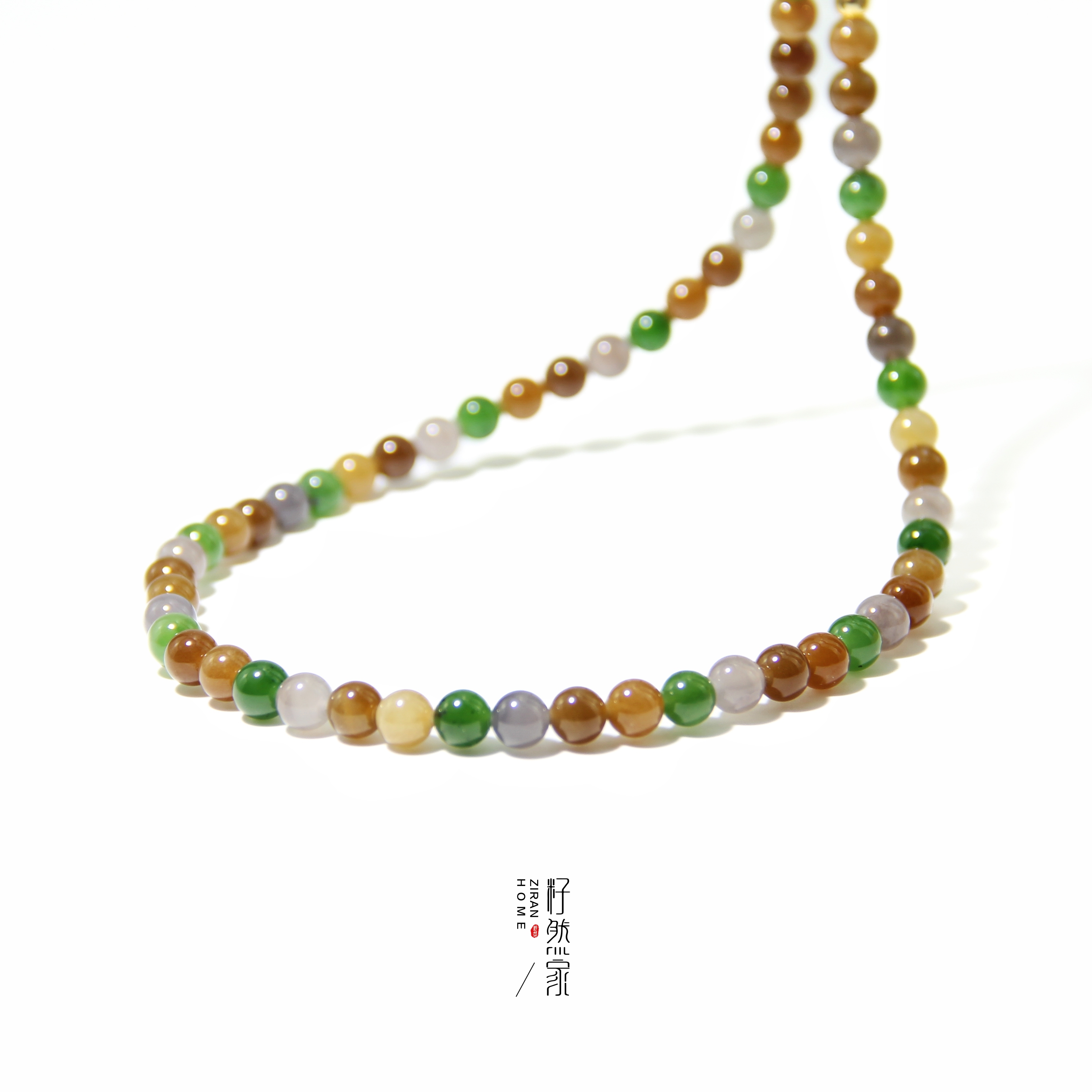 天然和田玉多宝圆珠108佛珠6mm长链彩色多圈手链（多样性发其一）