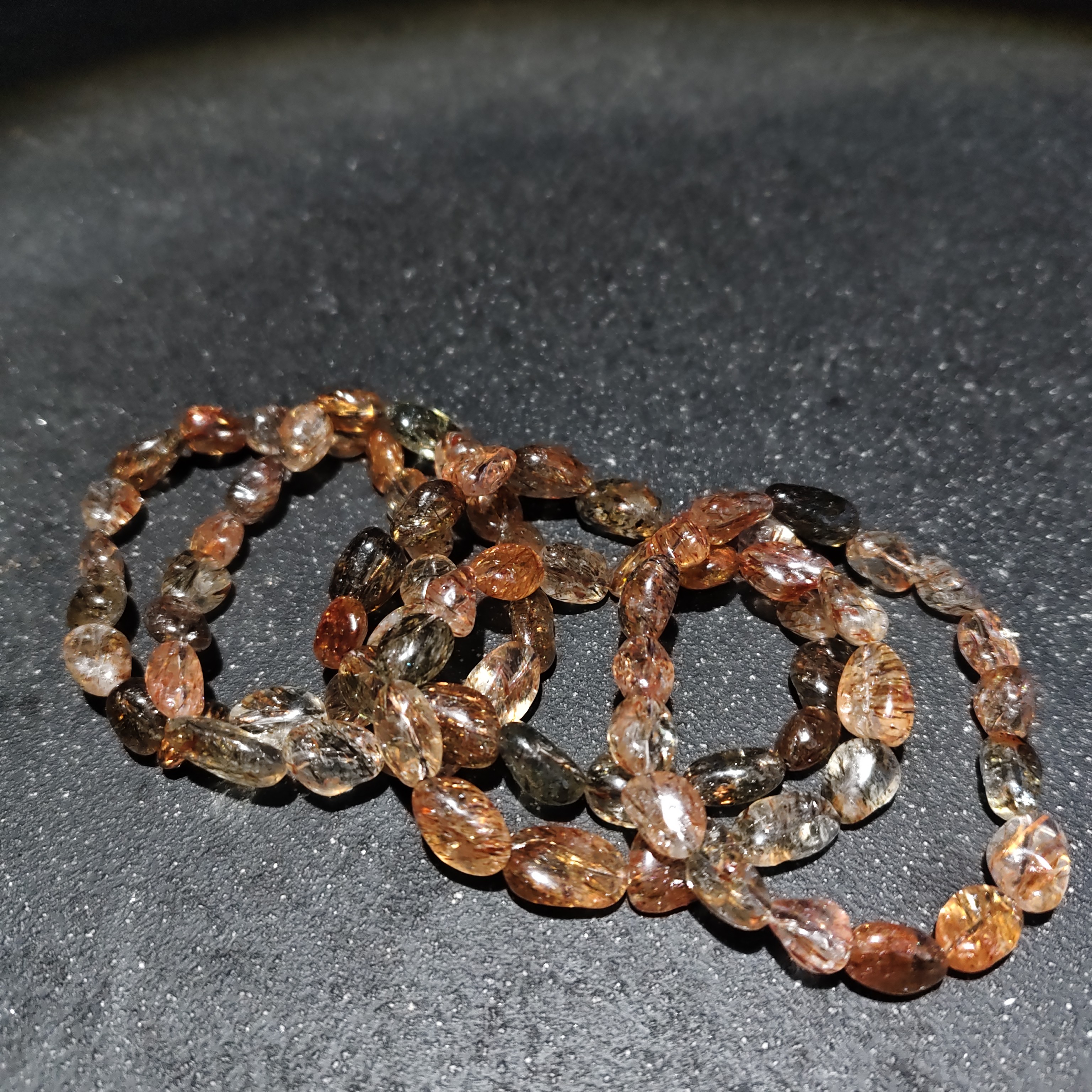 【黑胖珠宝】H1655   天然水晶黑金超随型手链 多样性发其一