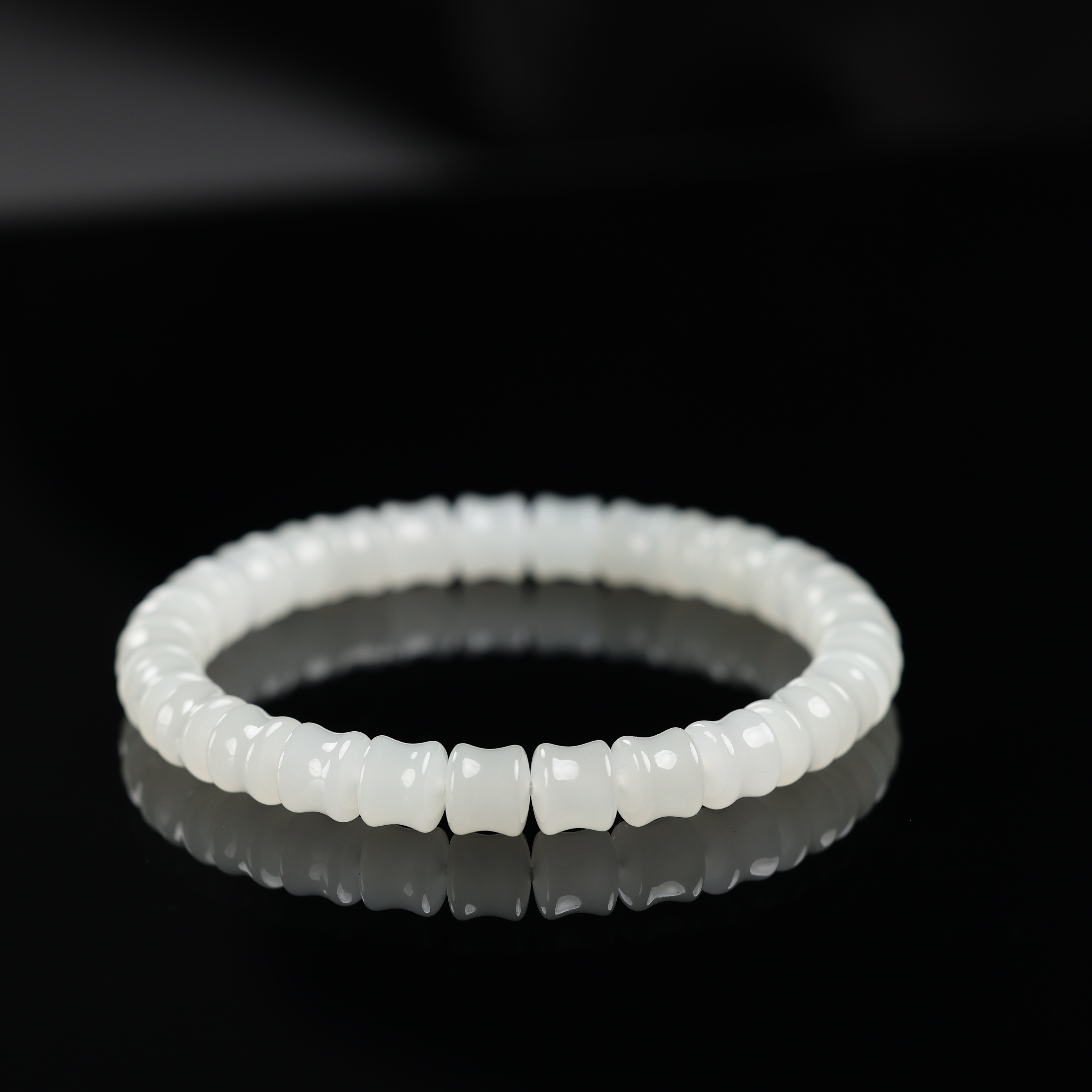 “明舒”严选精品和田玉青海白玉竹节素手串