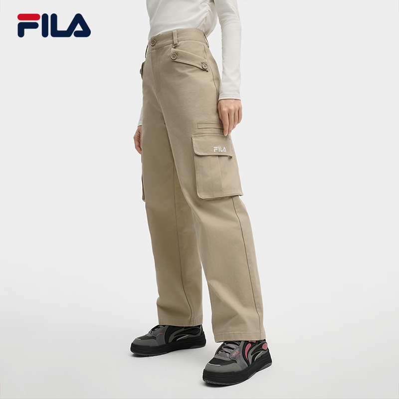 Fila/斐乐2025年春季新款女士休闲百搭运动梭织长裤F11W519801F
