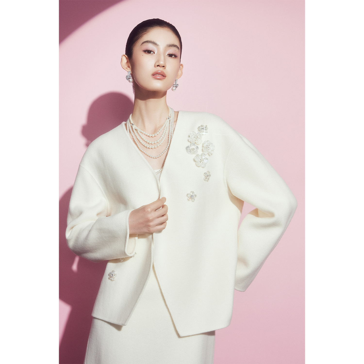 【达人专属】MandyZhang100澳洲美丽诺羊毛大衣女双面呢外套DY2147