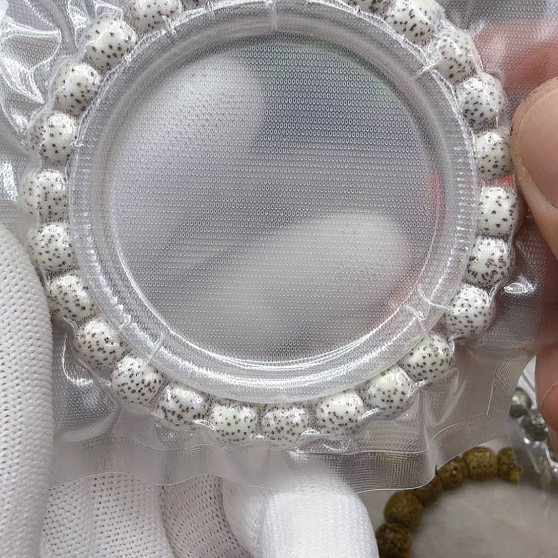 星月菩提手串109入门原脂白星月菩提单圈0.9