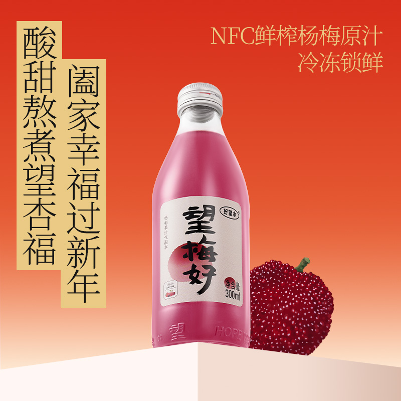 好望水果味饮料300ml*6瓶望梅好望杏福0脂肪解腻汽水夏日休闲饮品