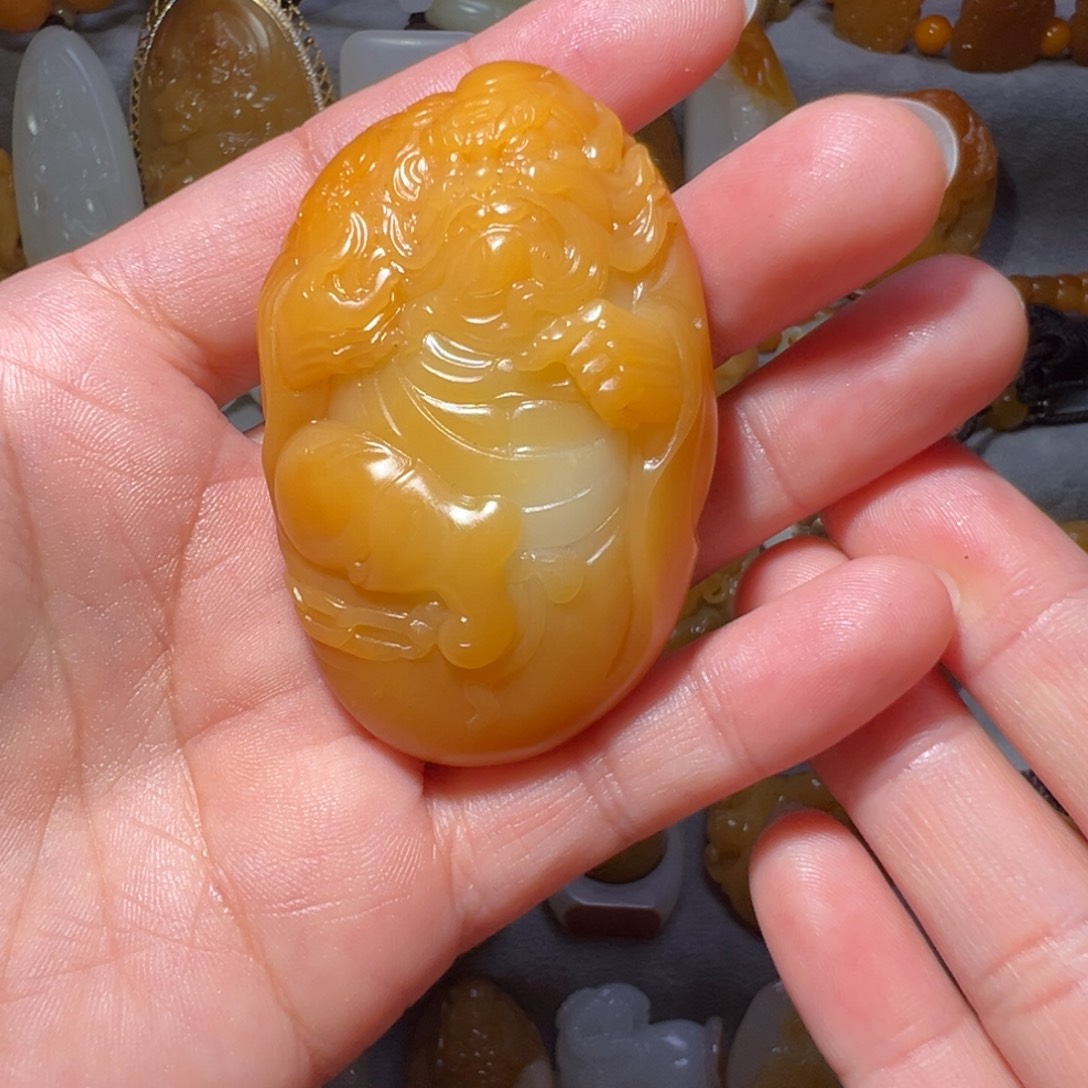 草***风和田玉未镶嵌吊坠(不含链)