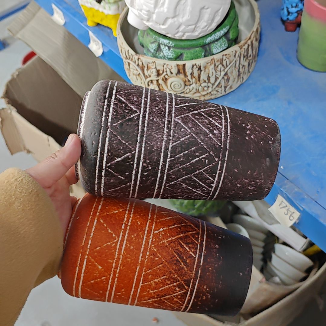 红陶吸水透气的白陶花盆凑满12发货