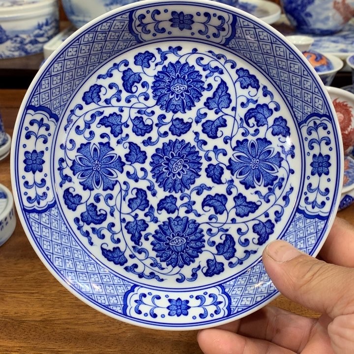 柴窑青花缠枝连壶承