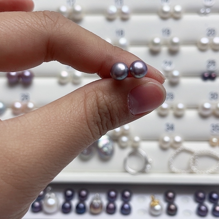 丑***鸭银S925镶嵌耳饰淡水珍珠