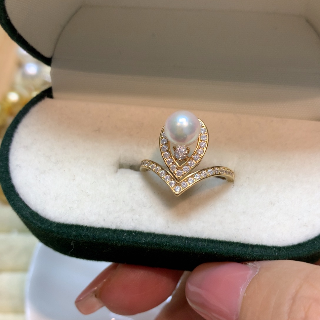 海水珍珠戒指银S925镶嵌