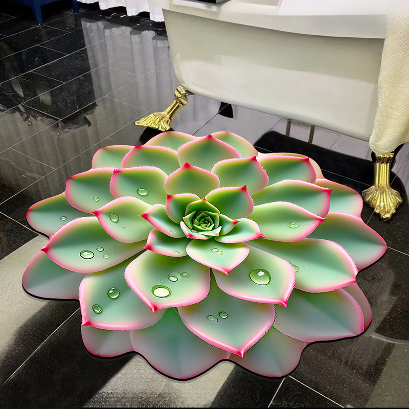 【防滑黑科技】3D立体吸水垫入门花卉地垫浴室垫干垫家用卧室玄关