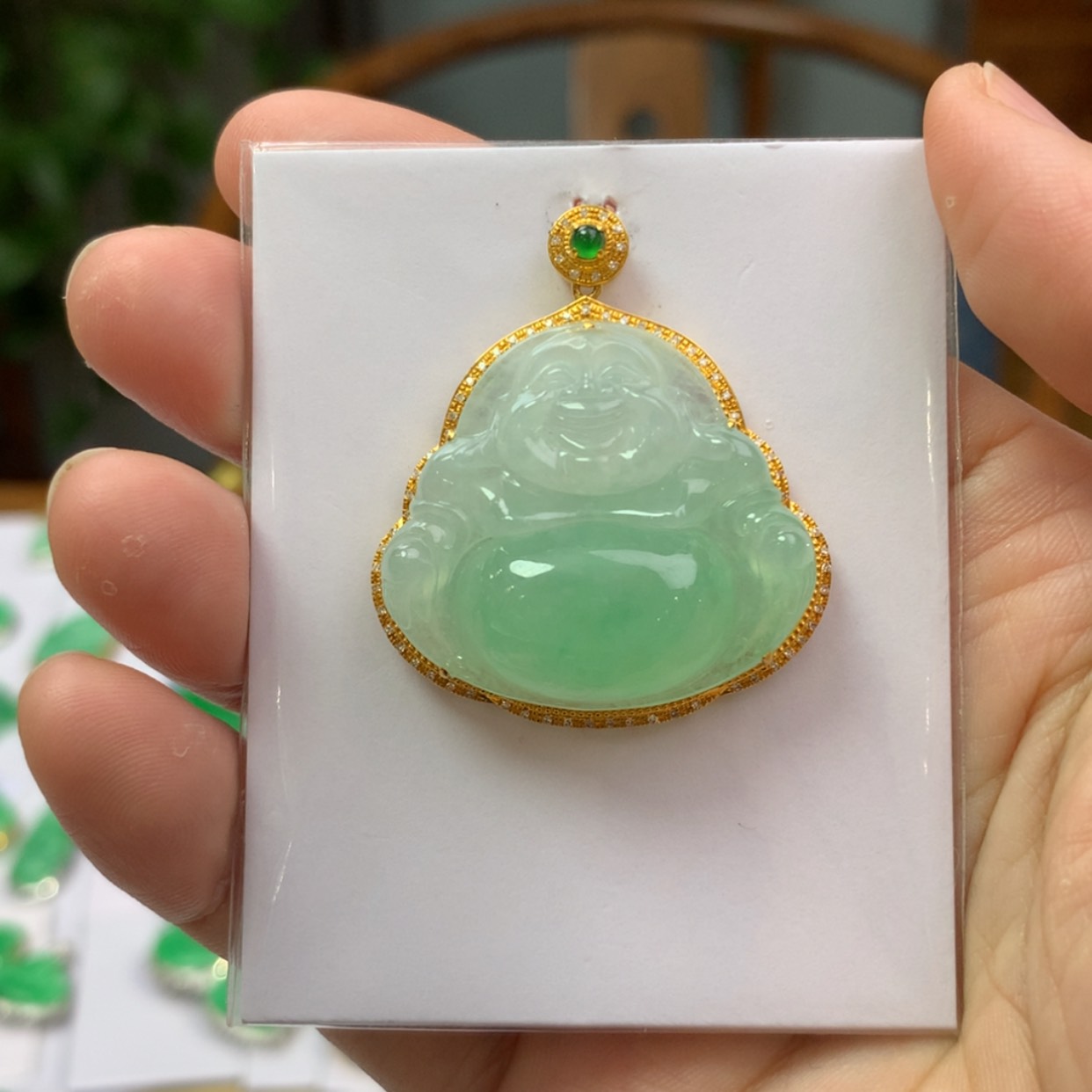 【闪购商品】翡翠颈饰18K金镶嵌翡翠首饰