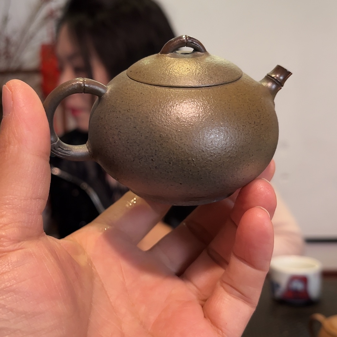 紫砂壶柴烧竹节云潘