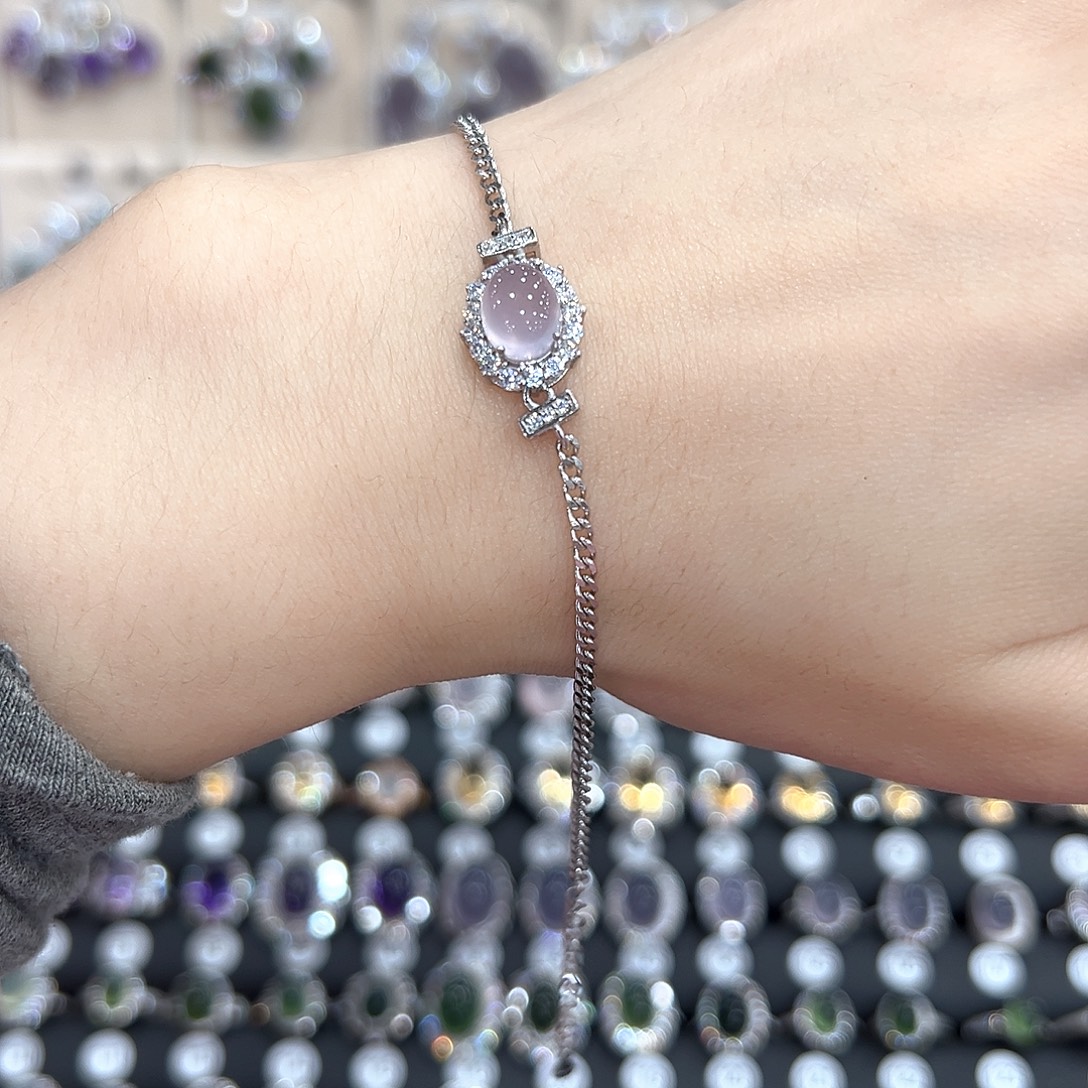 休***水银S925镶嵌萤石手链