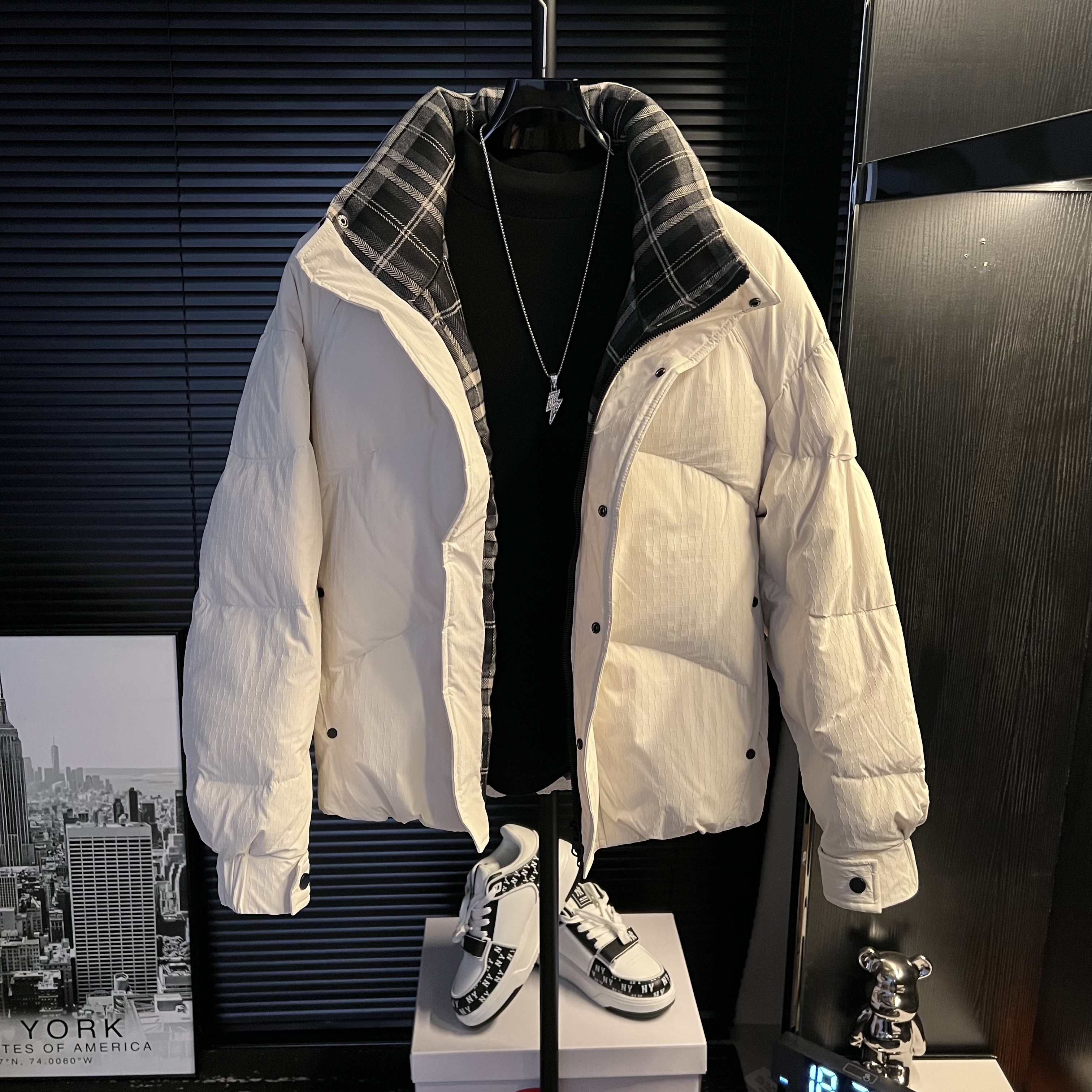 XiXi-新款冬季男士立领时尚加厚外套夹克