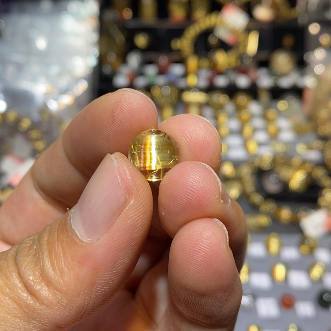 水晶手链未镶嵌天然金发晶钛晶板钛猫眼单珠10➕