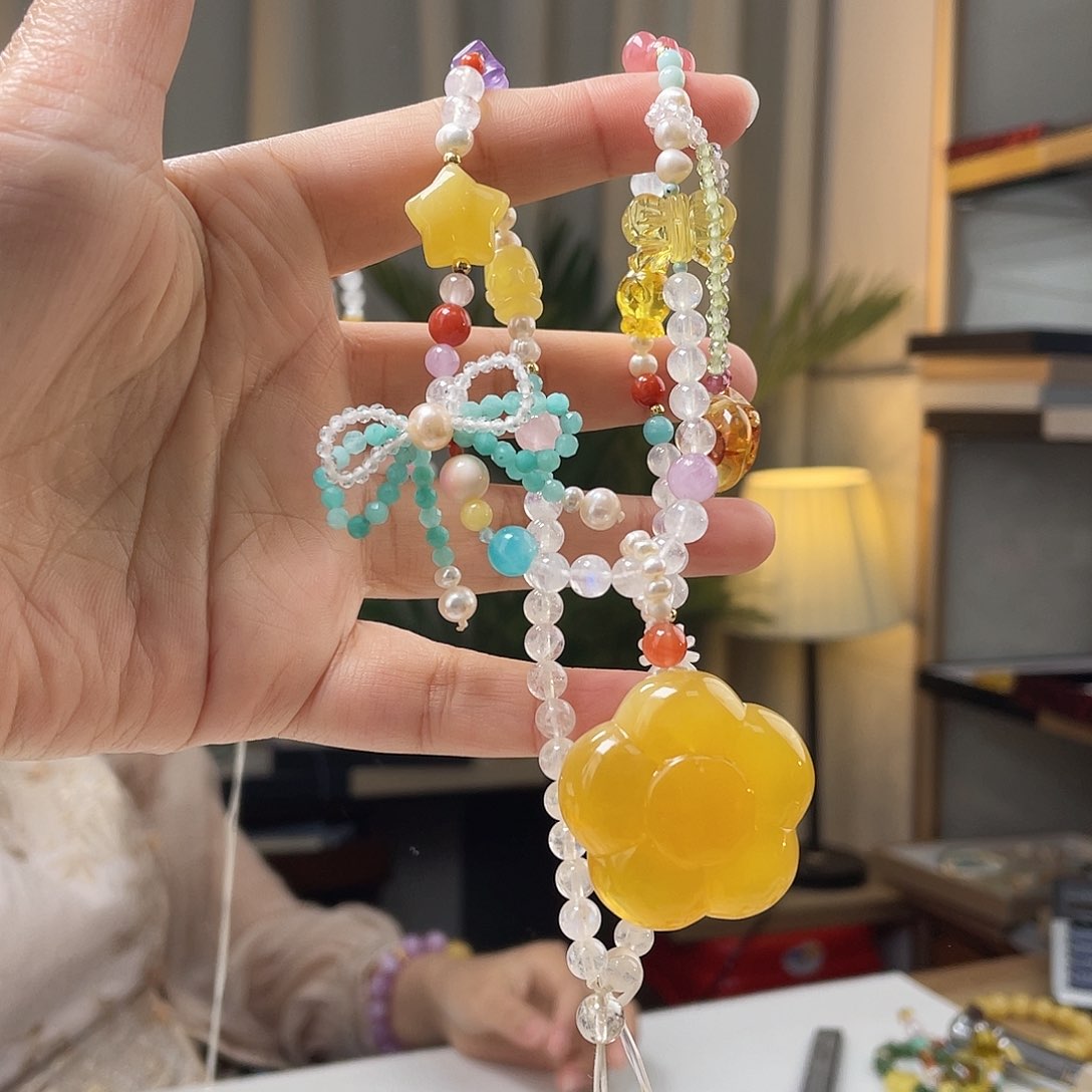 琥珀手链未镶嵌蜜蜡吊坠