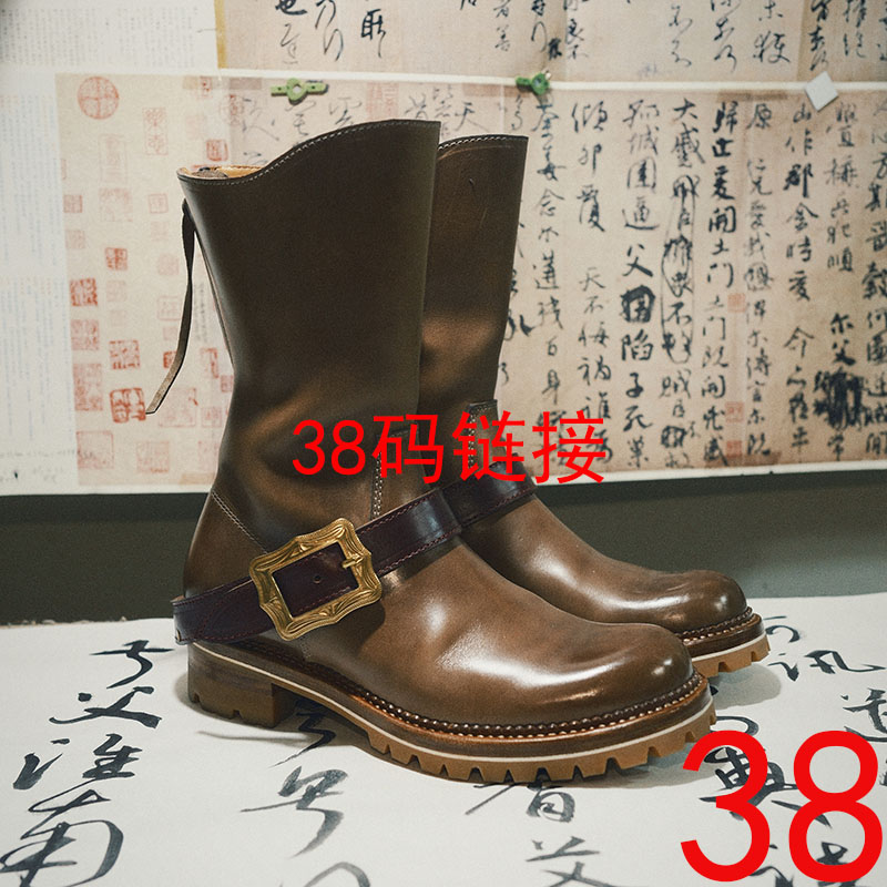 ZUODASHI/左大师私人定制38码孤品现货折扣高帮复古靴