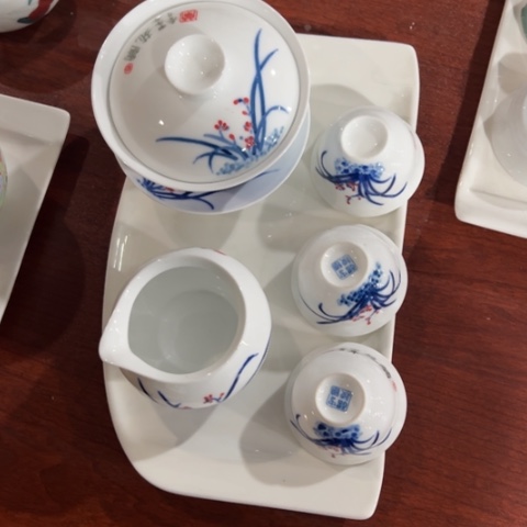 醴陵高温瓷釉下手绘8件套不带托
