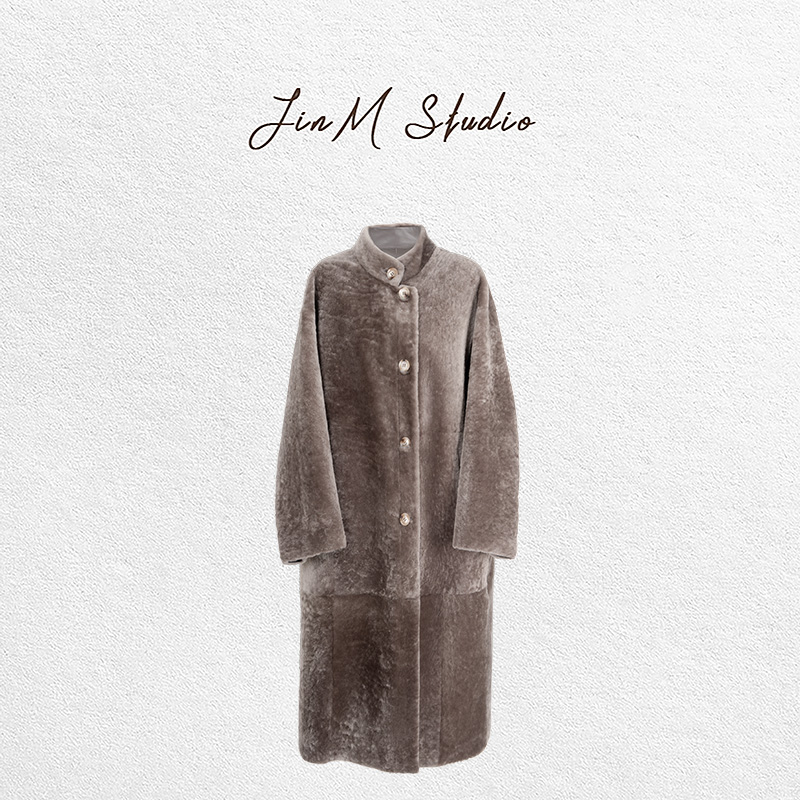 Jinmstudio丨【银灰月光】进口美利奴羊皮毛一体外套602501A6673
