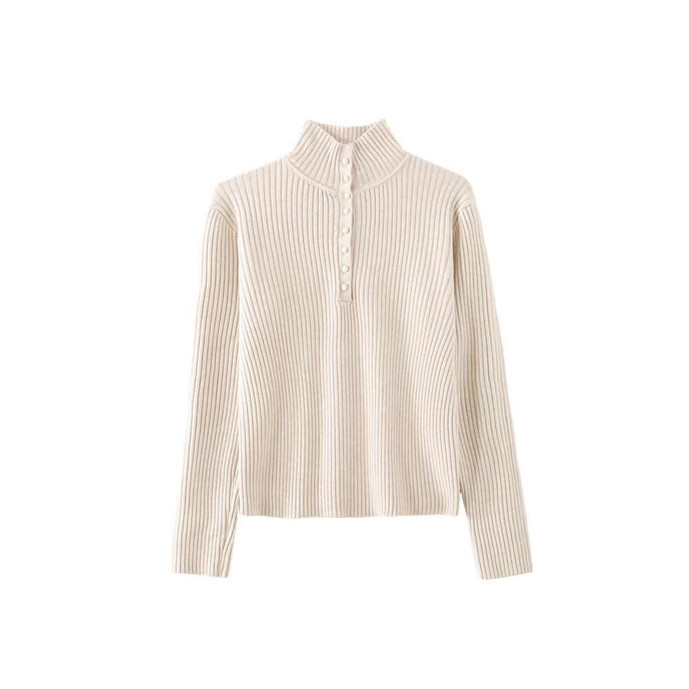 时尚百搭竖条纹半高领纯色简约打底衫针织衫9239-2