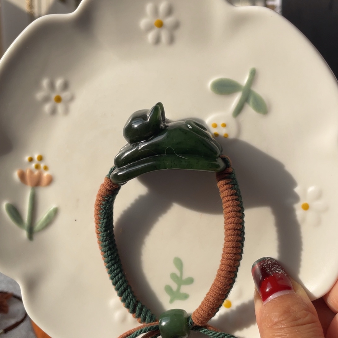 和田玉未镶嵌手链猫