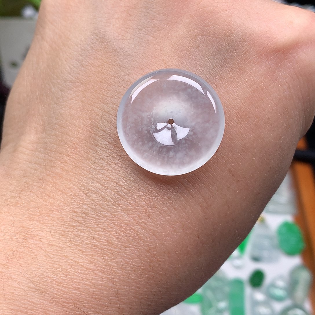 翡翠散珠缅甸天然A货翡翠冰种平安扣