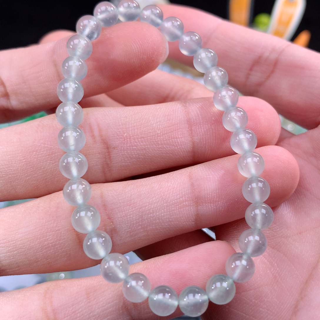 翡翠手链未镶嵌卡6m m