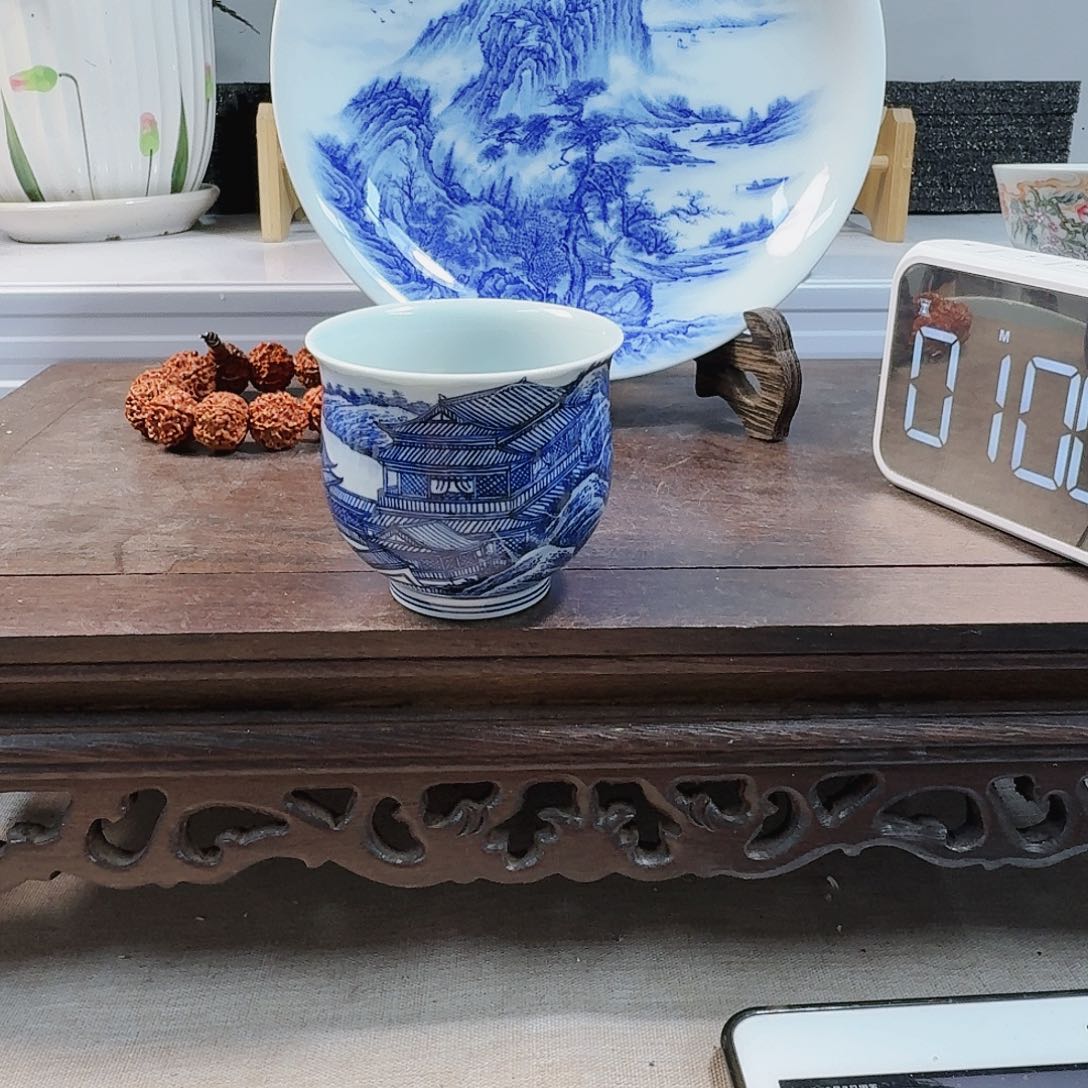 泥塑夜*主人杯手工手绘