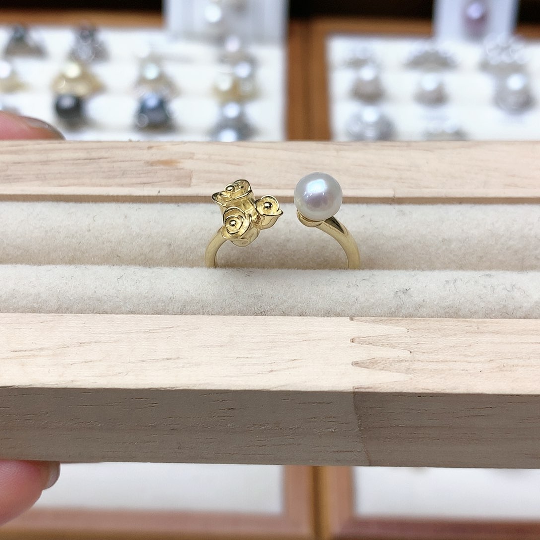 淡水珍珠戒指银S925镶嵌