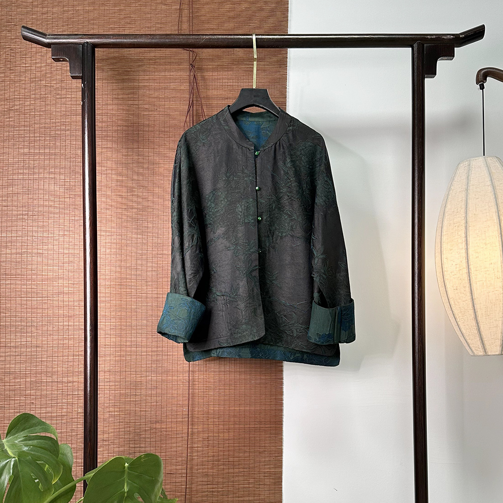 【6775】冠乐绉6A老料 45姆米 冠乐绉双面穿外套