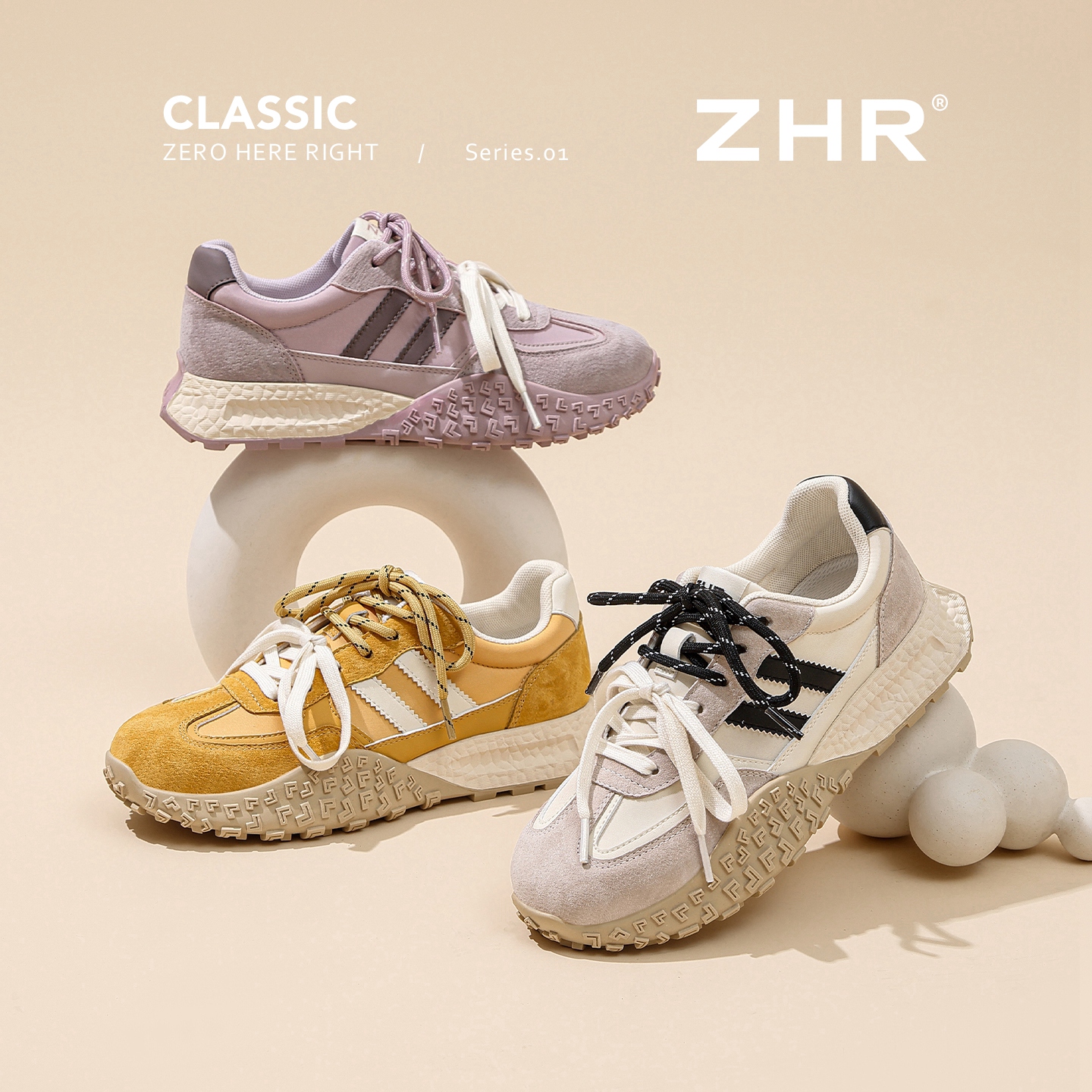 ZHR/则则厚底阿甘鞋女秋季新马卡龙百搭透气德训运动休闲老爹鞋Z