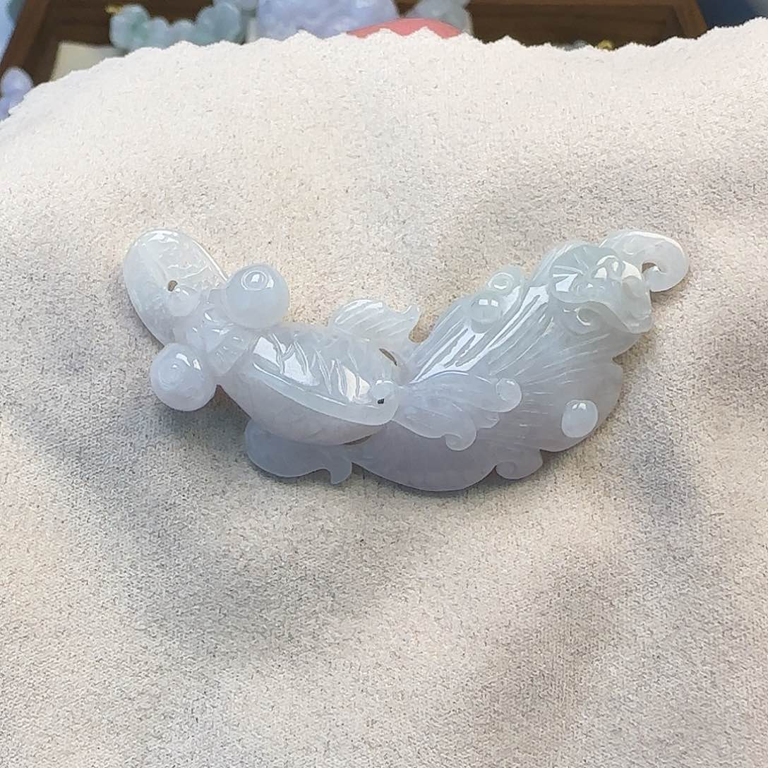 翡翠未镶嵌颈饰锁骨小鱼