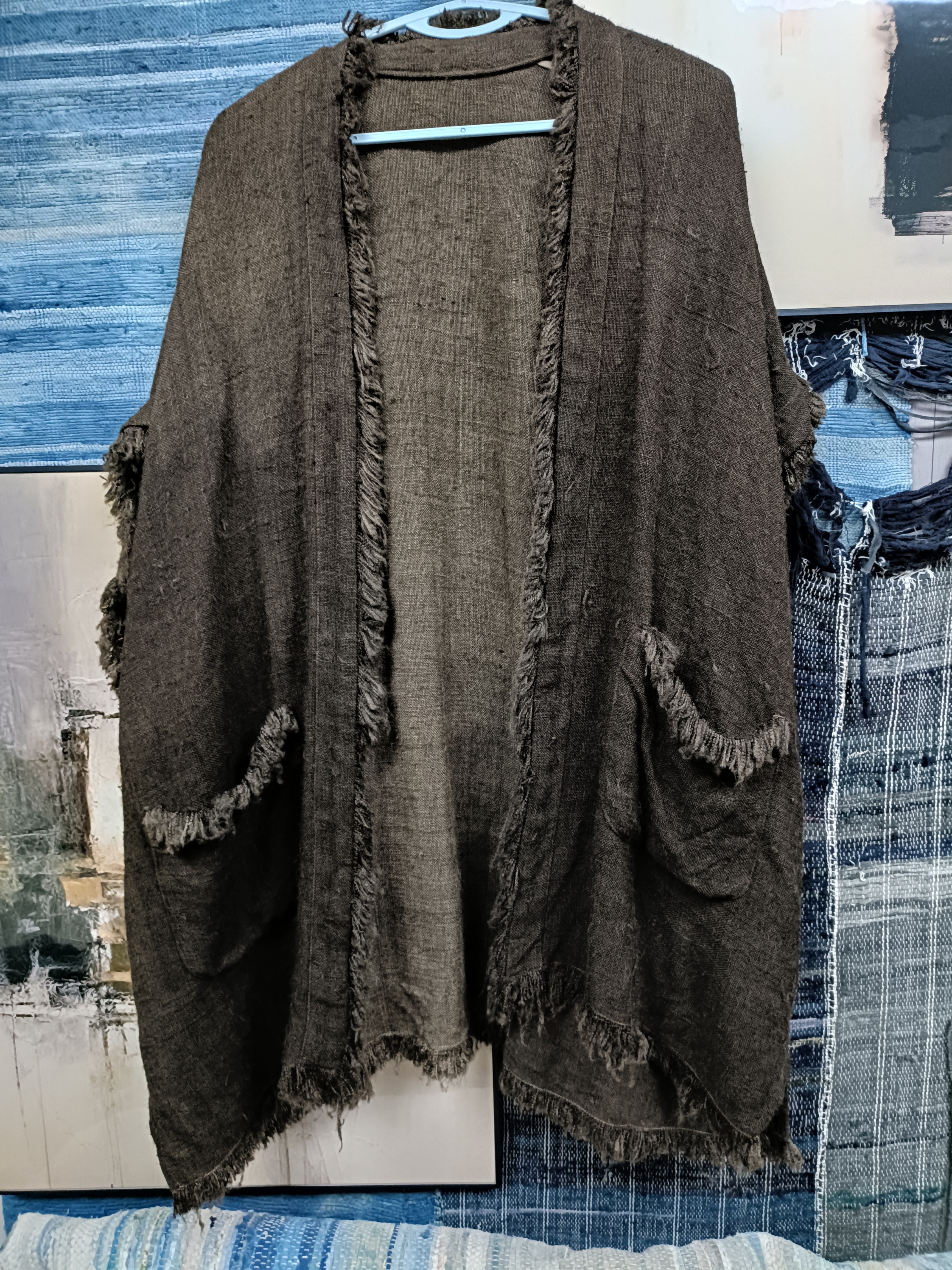 植物染色柞蚕丝马甲（衣长80厘米胸围150厘米）