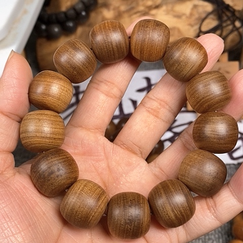 檀香木手串/手链老山檀香黑肉虎纹17/18沉水