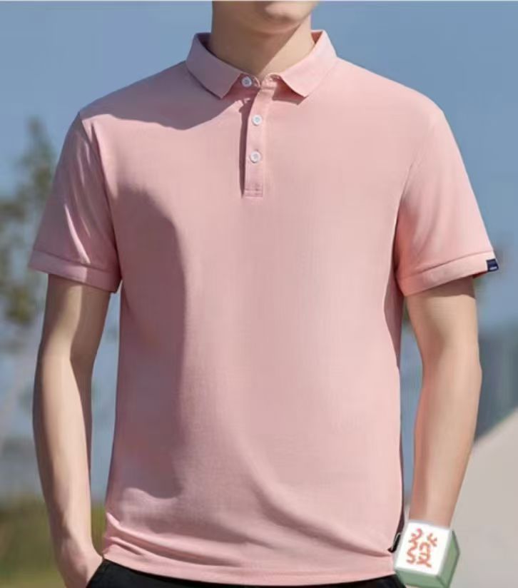 短袖水洗纯色Polo衫小领polo衫男修身夏季t恤运动