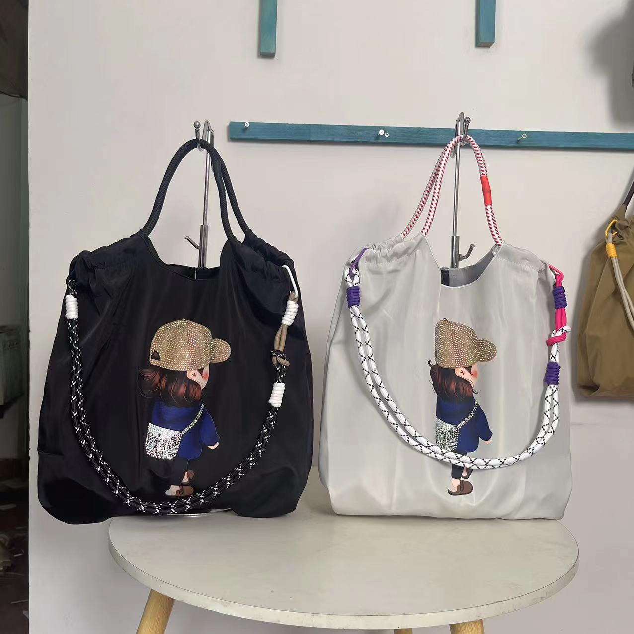 大众竖式单肩包购物购物袋环保袋防水环保布袋学生百搭休闲布包