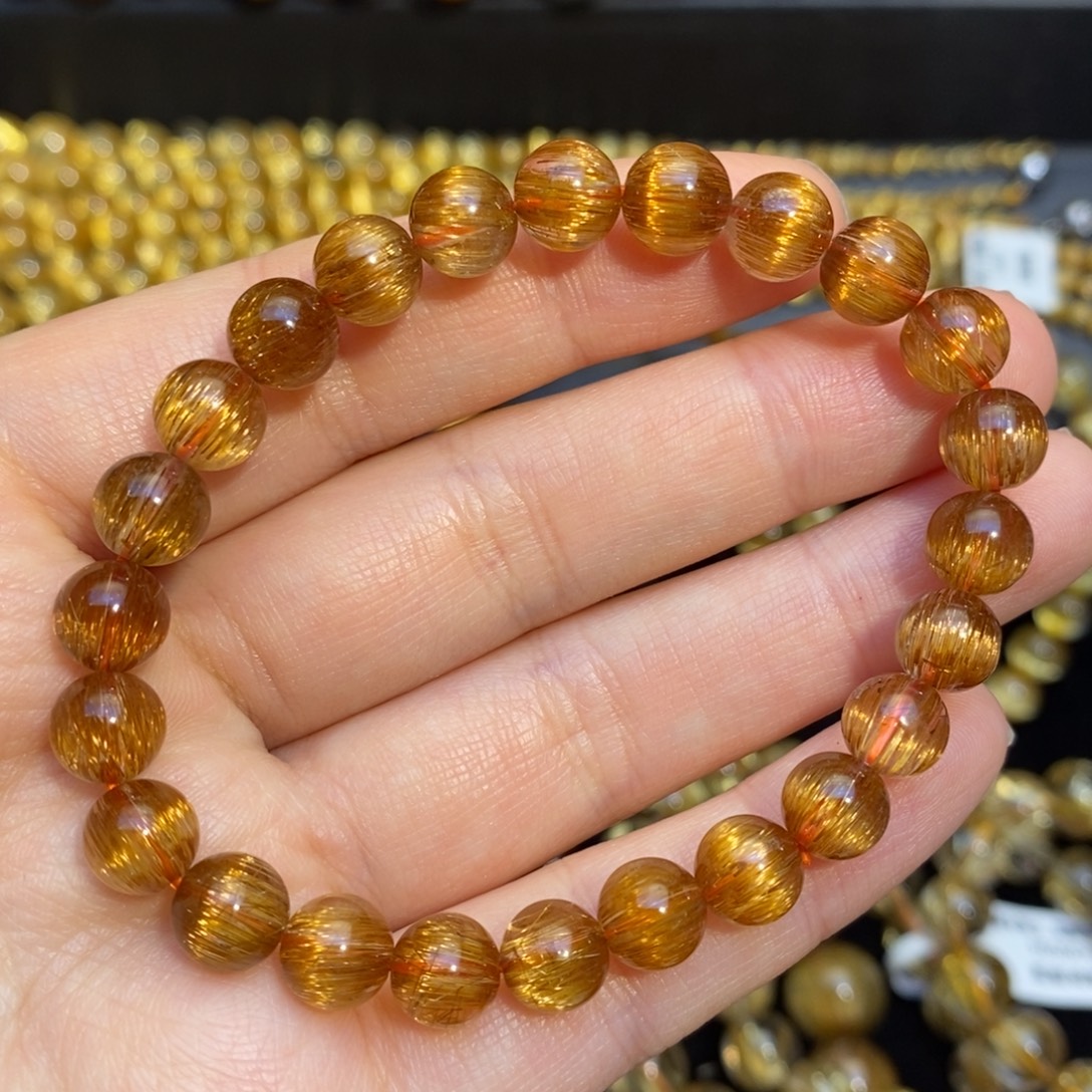 未镶嵌珠宝半成品水晶发晶手串