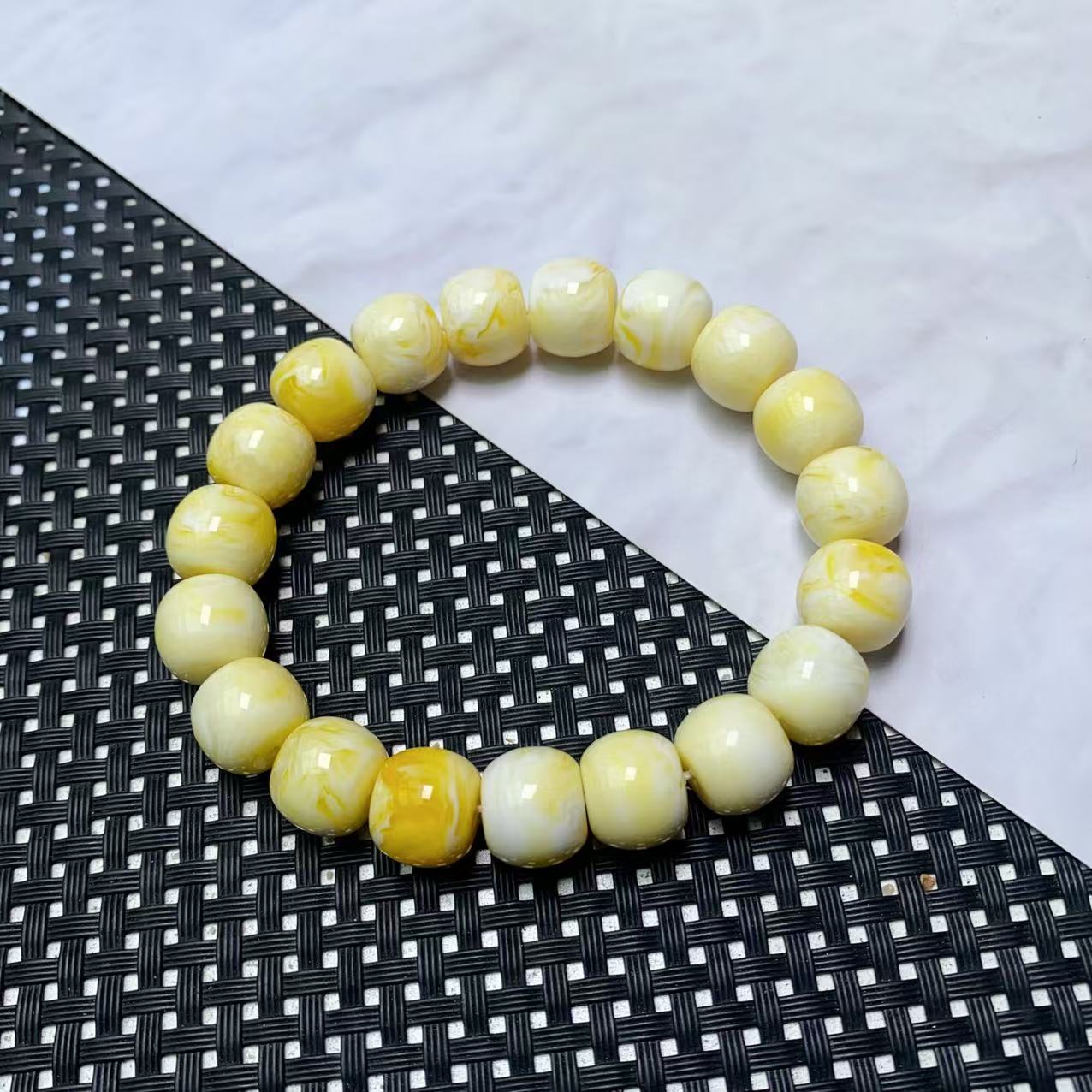 B299瓷白密桶珠手链12M