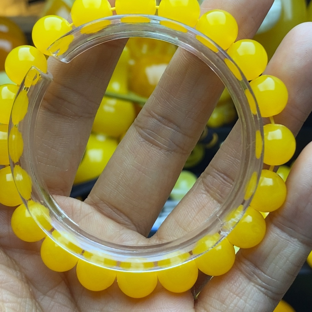 F***꧂非金属全品无暇无暇鸡油黄10精品手串