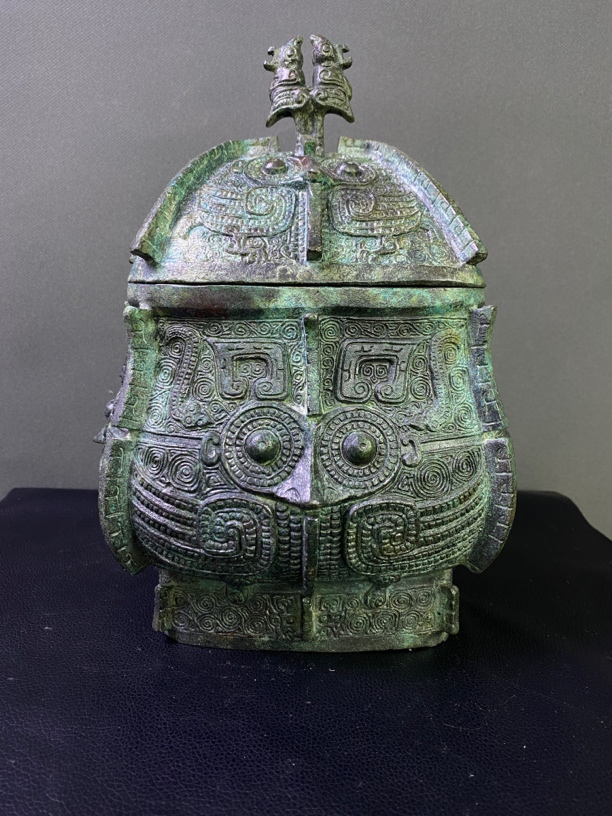 非遗仿古青铜器【鸮纹方彝】工艺品/礼品/摆件