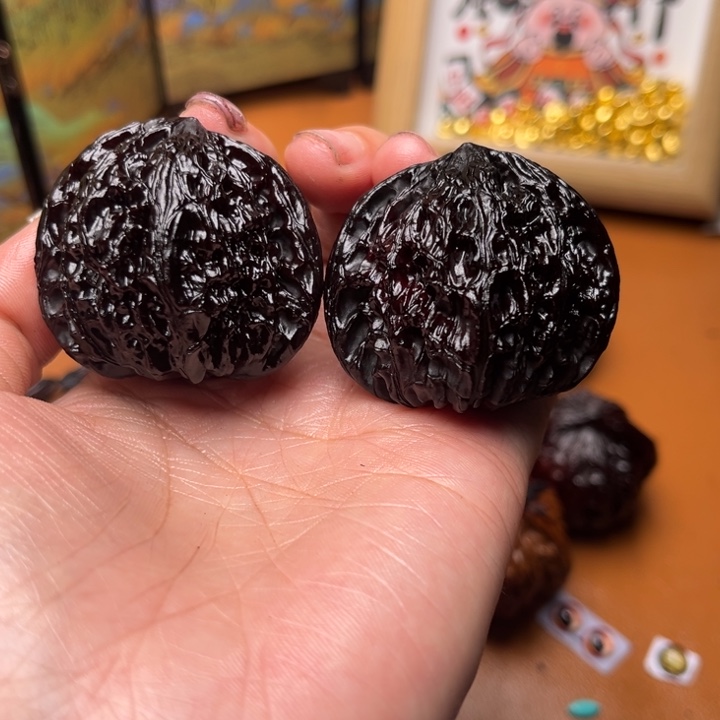 核桃地闷文玩手把件磨盘对外 62