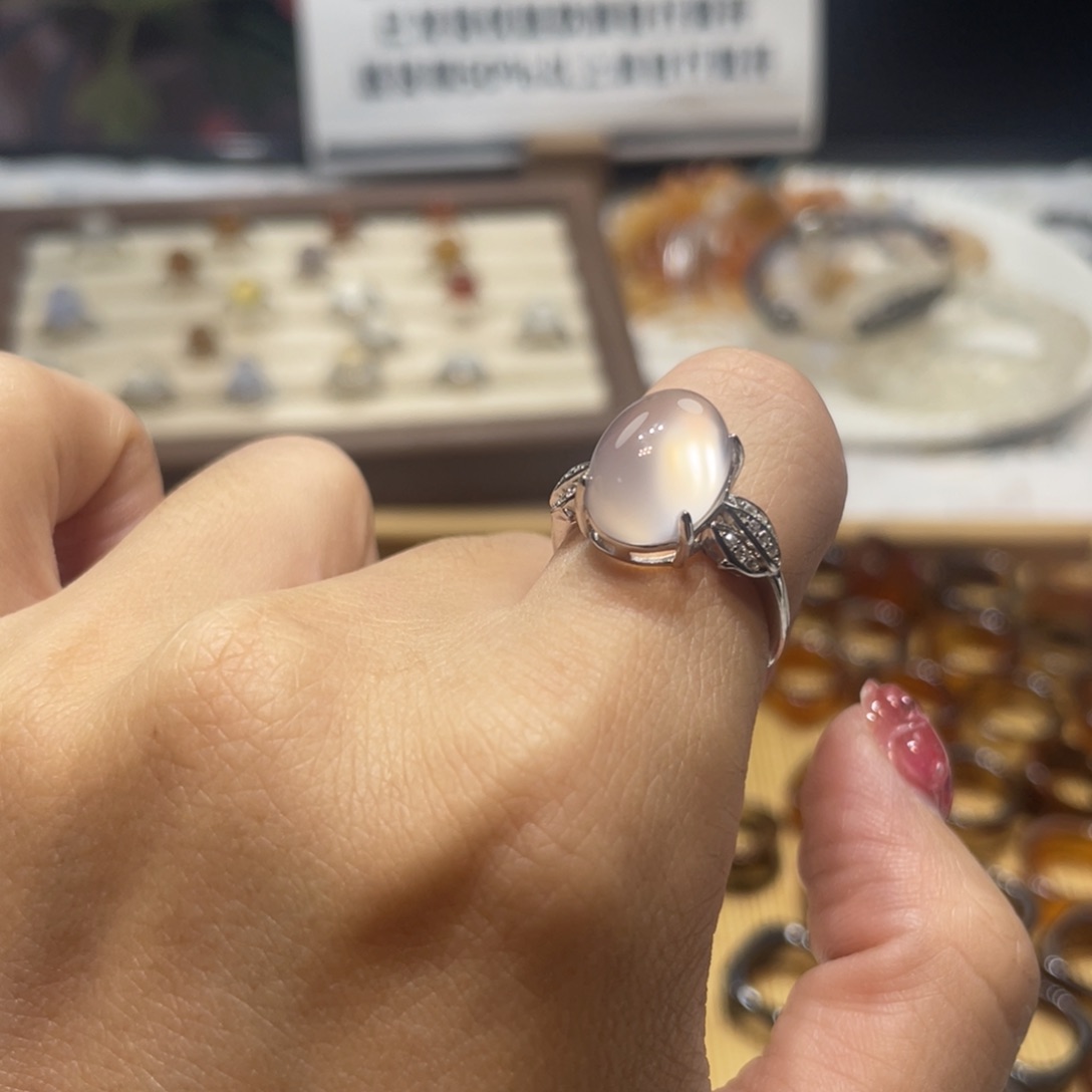 玛瑙/玉髓戒指未镶嵌开口戒