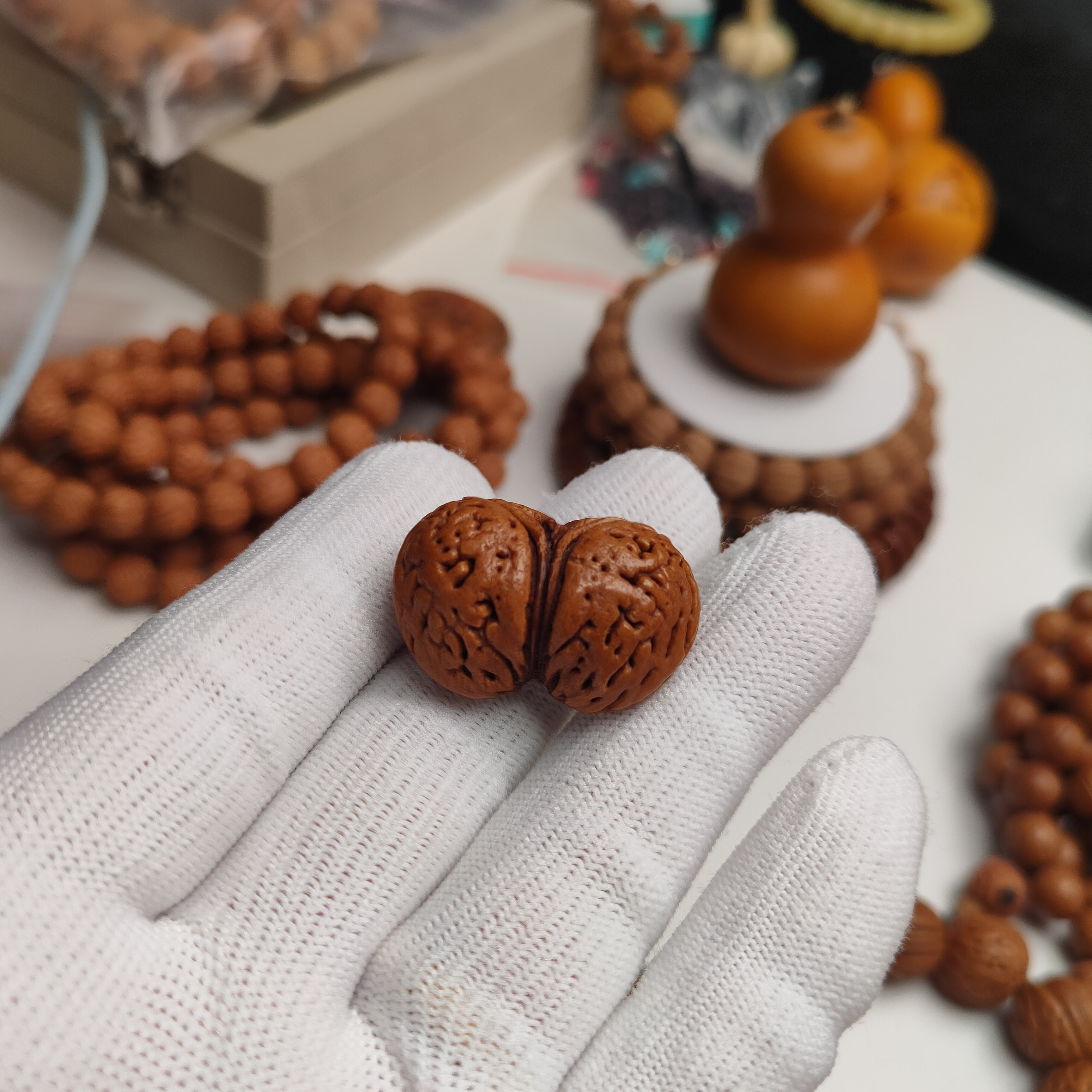 桃核雕刻定制款专拍链接（找客服联系商品专拍图）手串原皮