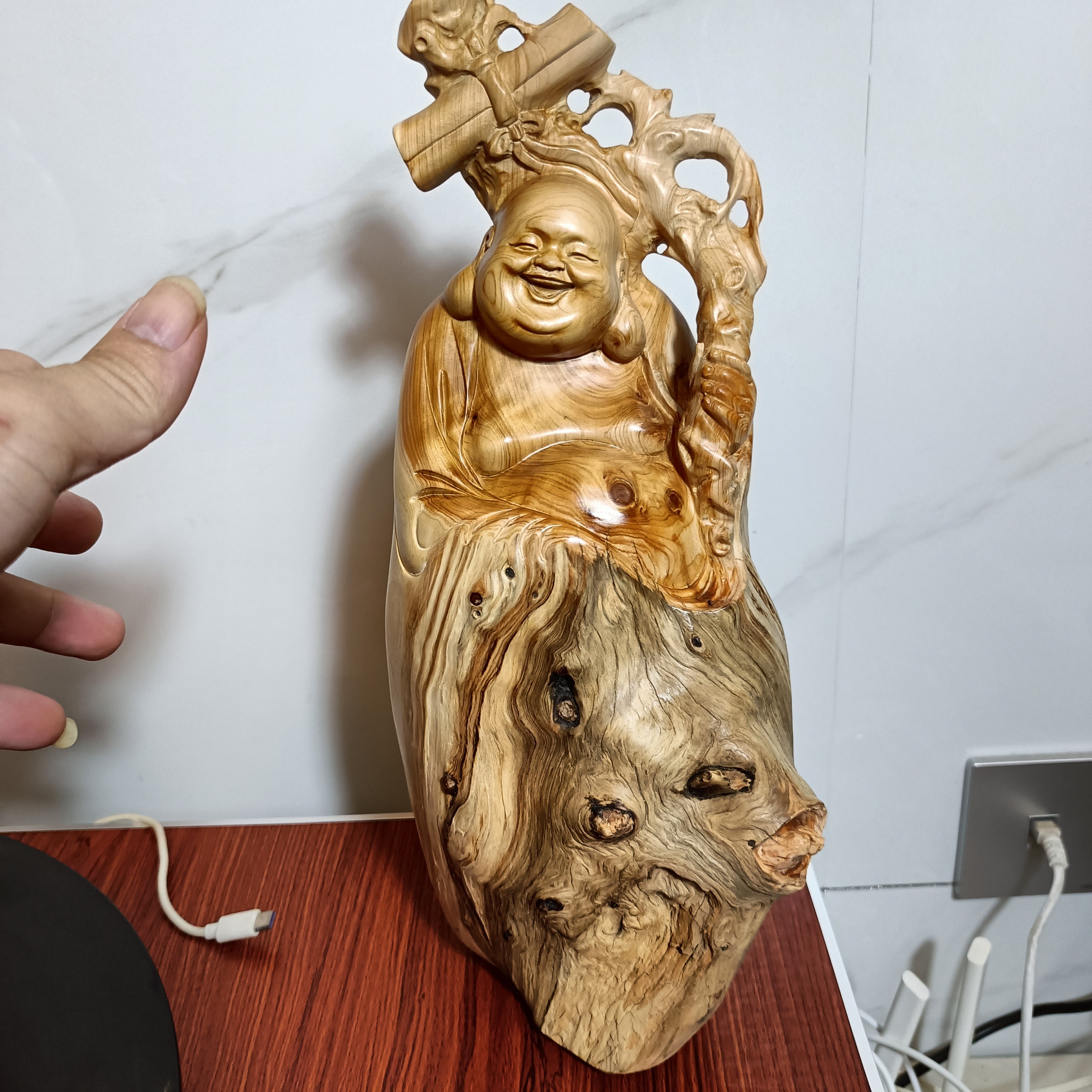 根雕弥勒摆件适合家居摆放收藏送礼