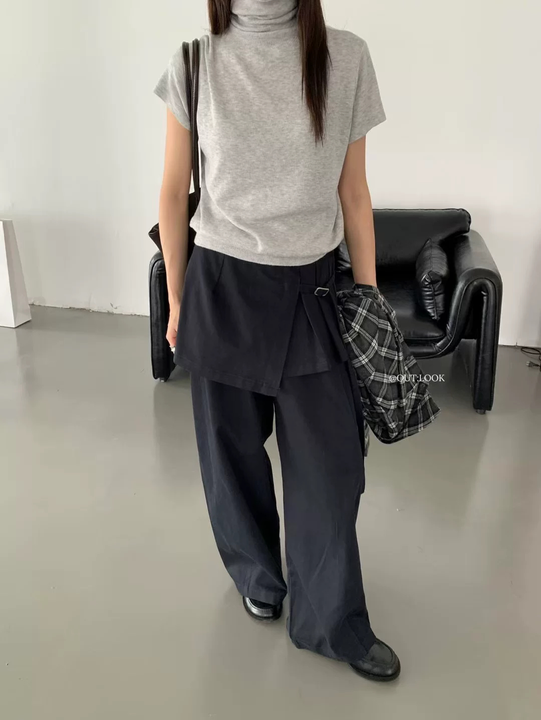 【牛牛】东大门 个性裤帘设计阔腿休闲西裤
