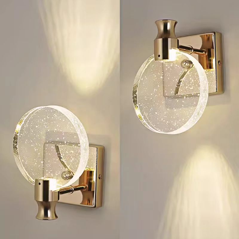 泡泡水晶卧室床头灯简约轻奢客厅电视背景墙灯个性走廊玄关壁灯