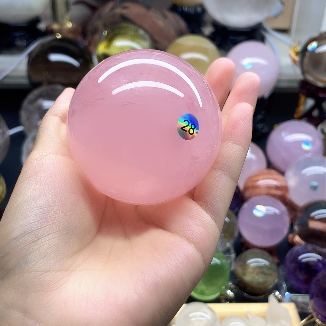 乘***浪水晶珠宝半成品未镶嵌粉水晶卡6.7A446